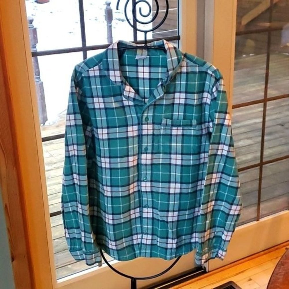 Hanna Andersson Flannel Button-down Sz M Night Shirt